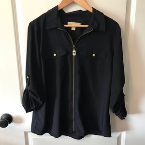 MICHAEL KORS zip up blouse